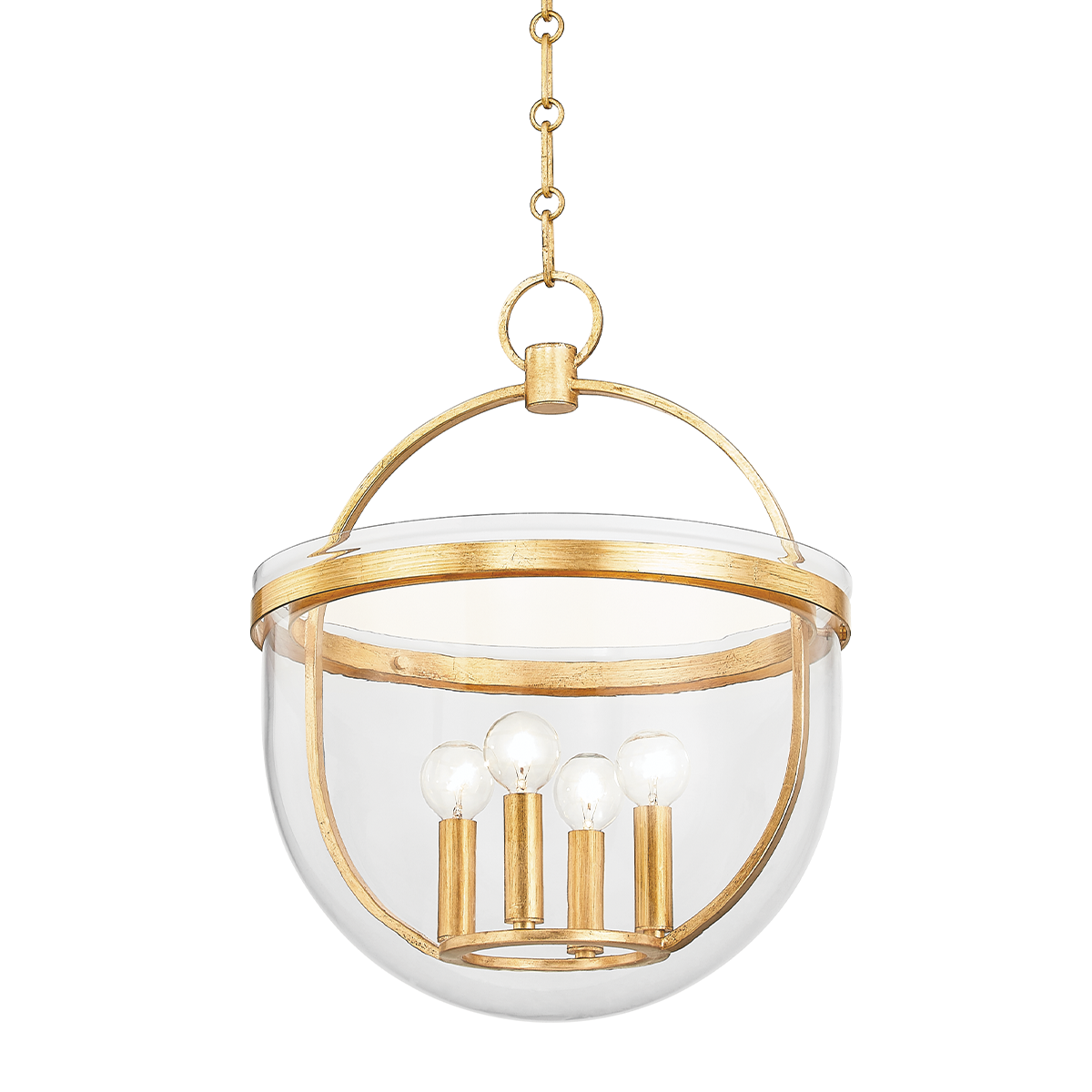Hudson Valley Malloy 4-Light Lantern Vintage Gold Leaf