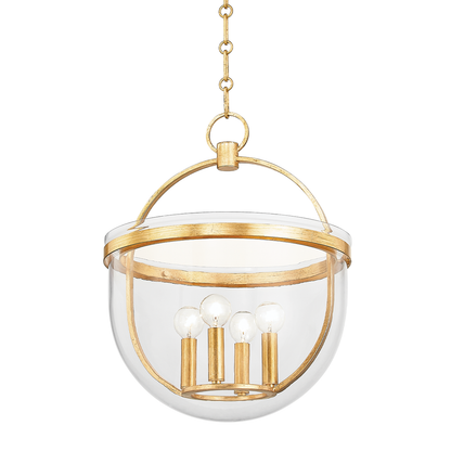 Hudson Valley Malloy 4-Light Lantern Vintage Gold Leaf