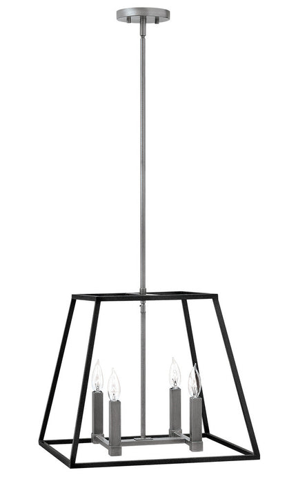 Hinkley Fulton Medium Open Frame Pendant Gray, Steel, Aged Zinc