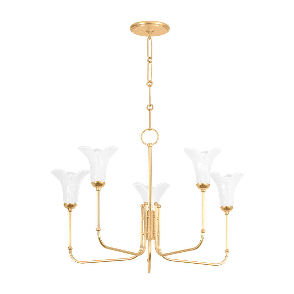 Hudson Valley Montclair 5-Light Chandelier Vintage Gold Leaf