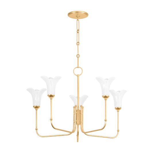 Hudson Valley Montclair 5-Light Chandelier Vintage Gold Leaf