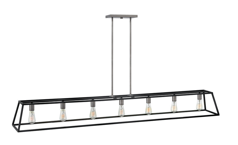 Hinkley Fulton Down Chandelier Gray, Steel, Aged Zinc