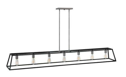Hinkley Fulton Down Chandelier Gray, Steel, Aged Zinc