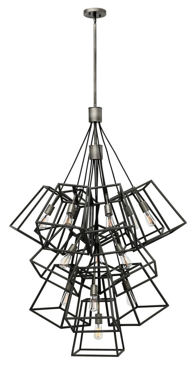 Hinkley Fulton Foyer Hall Pendant Gray, Steel, Aged Zinc