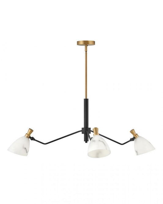 Hinkley Sinclair LED Down Chandelier Brass, Steel, Heritage Brass