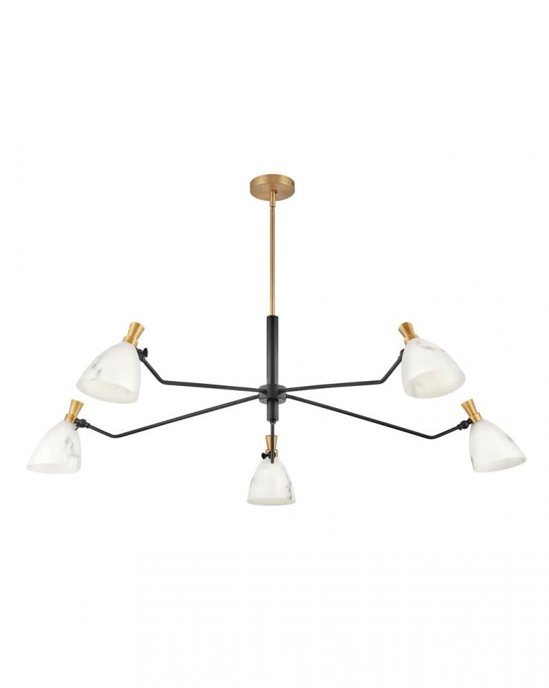 Hinkley Sinclair LED Down Chandelier Brass, Steel, Heritage Brass