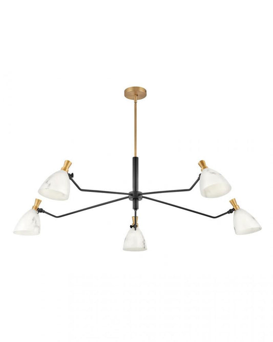Hinkley Sinclair LED Down Chandelier Brass, Steel, Heritage Brass