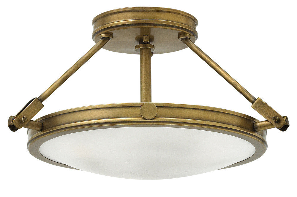 Hinkley Collier Foyer Hall Semi-Flush Mount Brass, Steel, Heritage Brass