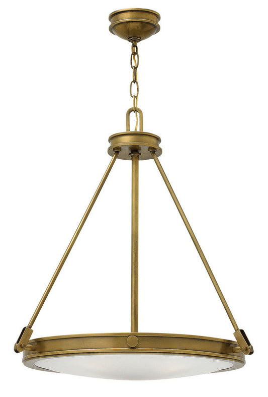 Hinkley Collier Medium Pendant Brass, Steel, Heritage Brass