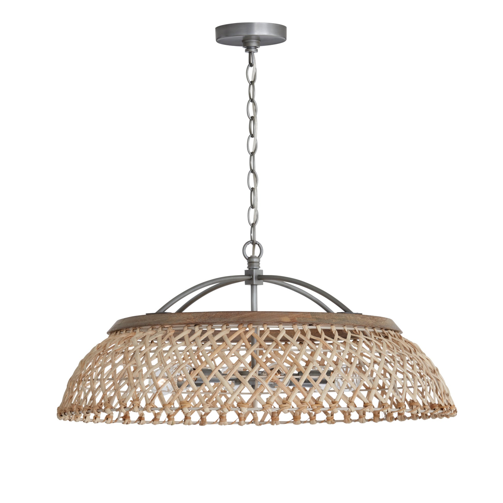 Capital Rainey 6-Light Pendant in Grey Wash and Antique Nickel