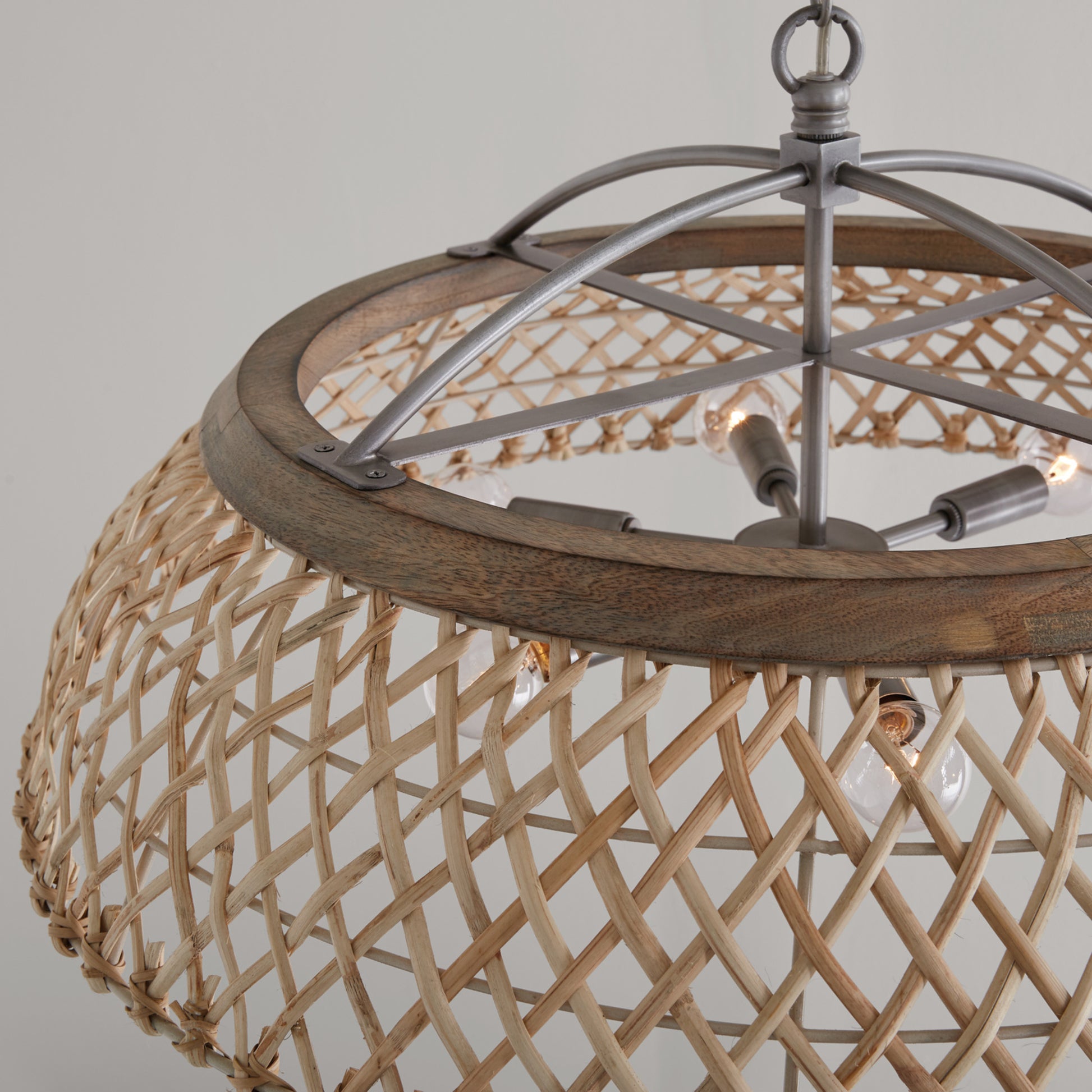 Capital Rainey 6-Light Pendant in Grey Wash and Antique Nickel