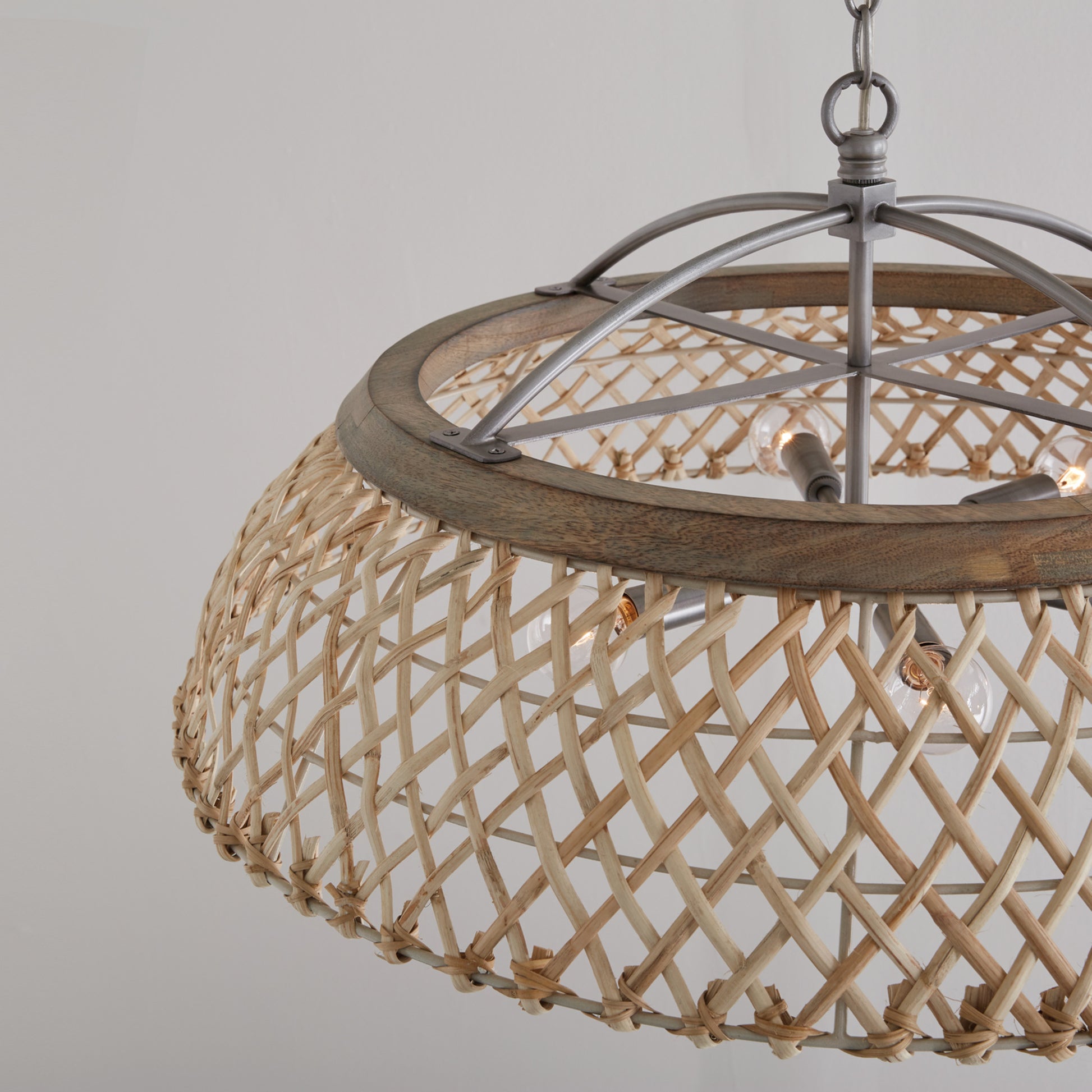 Capital Rainey 6-Light Pendant in Grey Wash and Antique Nickel