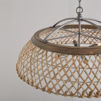 Capital Rainey 6-Light Pendant in Grey Wash and Antique Nickel