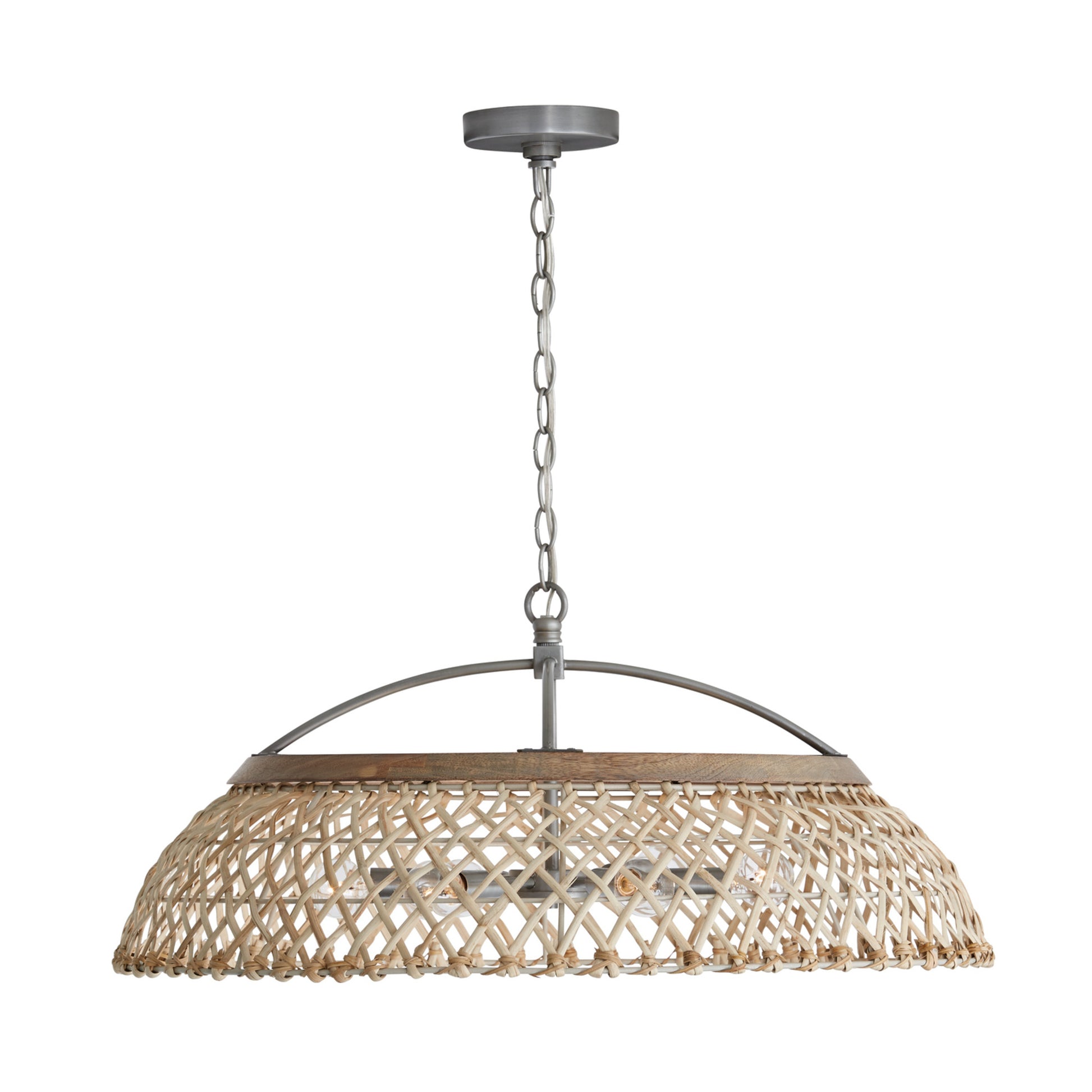 Capital Rainey 6-Light Pendant in Grey Wash and Antique Nickel