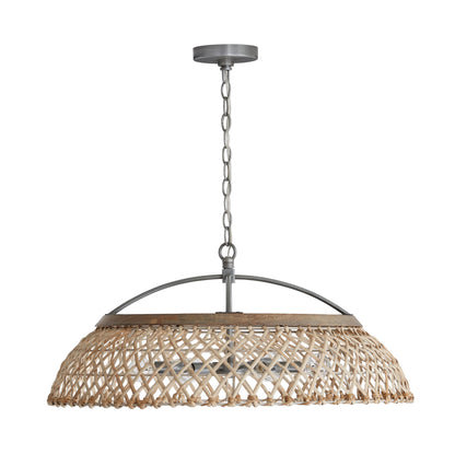 Capital Rainey 6-Light Pendant in Grey Wash and Antique Nickel