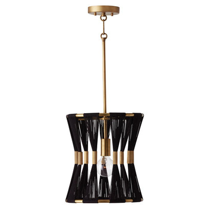 Capital Bianca Pendant Black Rope and Patinaed Brass