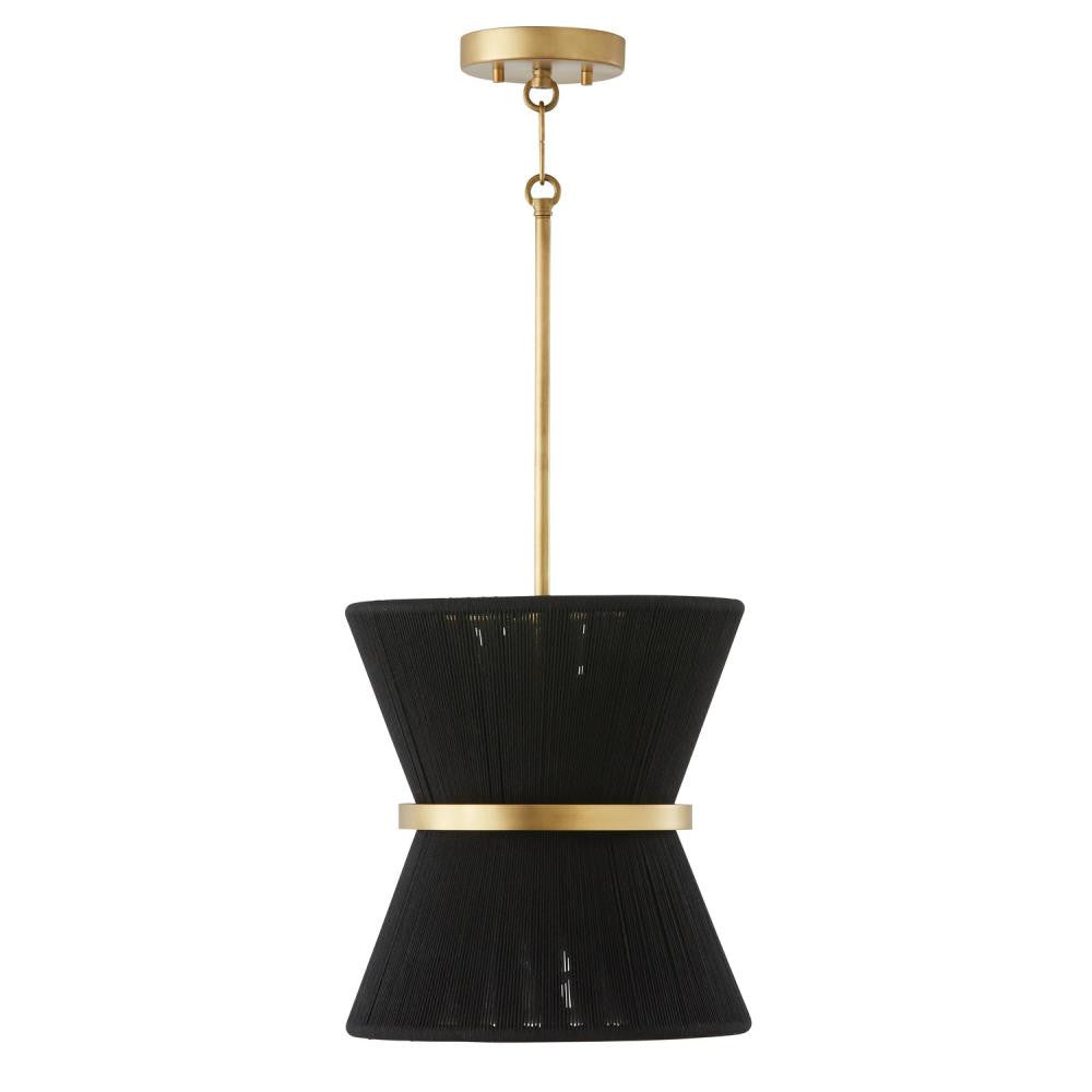 Capital Cecilia Pendant Black Rope and Patinaed Brass