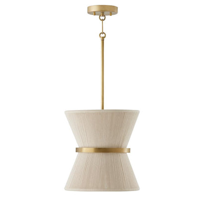 Capital Cecilia Pendant Bleached Natural Rope and Patinaed Brass