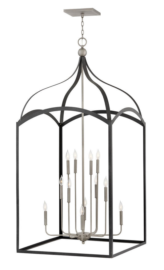 Hinkley Clarendon Chandelier Aged Zinc, Antique Nickel