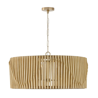 Capital Archer 6-Light Pendant in Light Wood and Matte Black