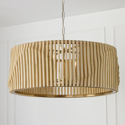 Capital Archer 6-Light Pendant in Light Wood and Matte Black