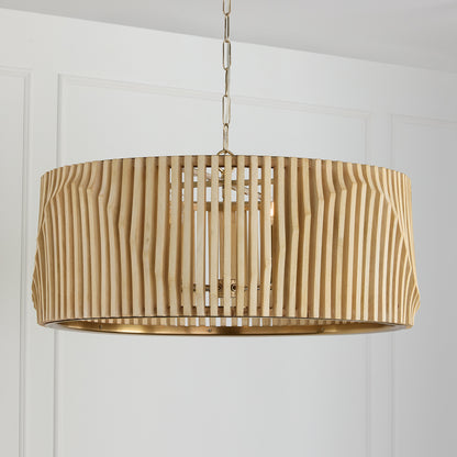 Capital Archer 6-Light Pendant in Light Wood and Matte Black