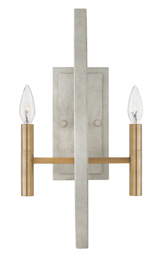 Hinkley Euclid Wall Sconce Cement Gray, Brushed Gold