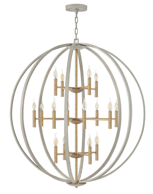 Hinkley Euclid Chandelier Cement Gray, Brushed Gold