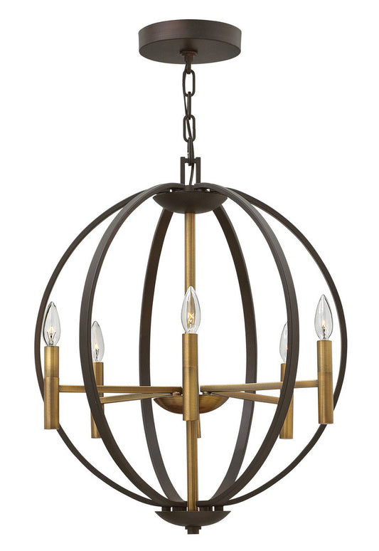 Hinkley Euclid Candle Chandelier Bronze, Steel, Spanish Bronze