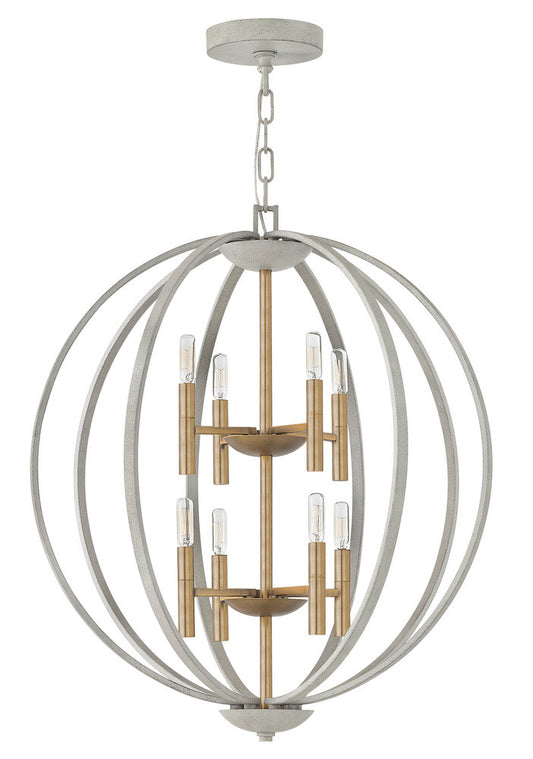 Hinkley Euclid Pendant Cement Gray, Brushed Gold