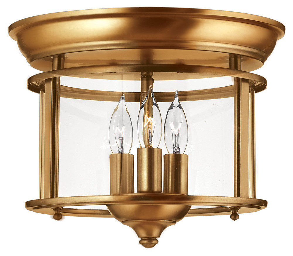 Hinkley Gentry Medium Flush Mount Brass, Steel, Heirloom Brass