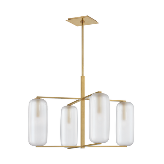Hudson Valley Pebble Chandelier Aged Brass
