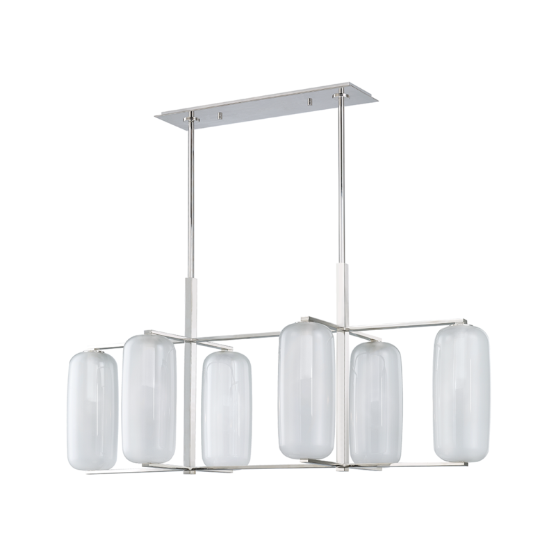 Hudson Valley Pebble Linear Chandelier Polished Nickel