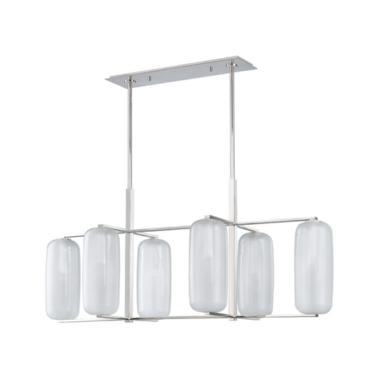 Hudson Valley Pebble Linear Chandelier Polished Nickel
