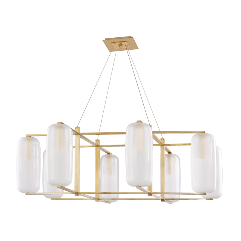 Hudson Valley Pebble Chandelier Aged Brass