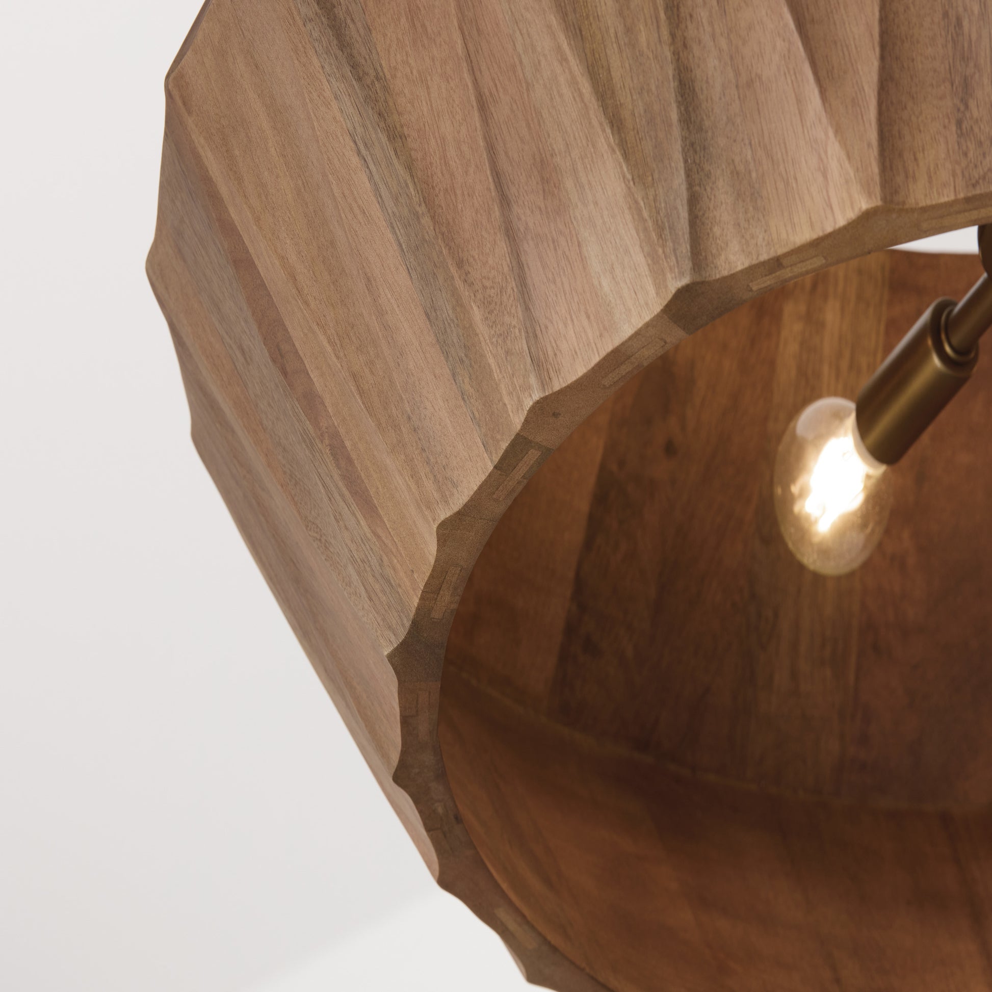 Capital Nadeau Large Pendant in Light Wood and Patinaed Brass