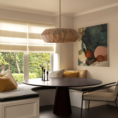 Capital Nadeau Large Pendant in Light Wood and Patinaed Brass