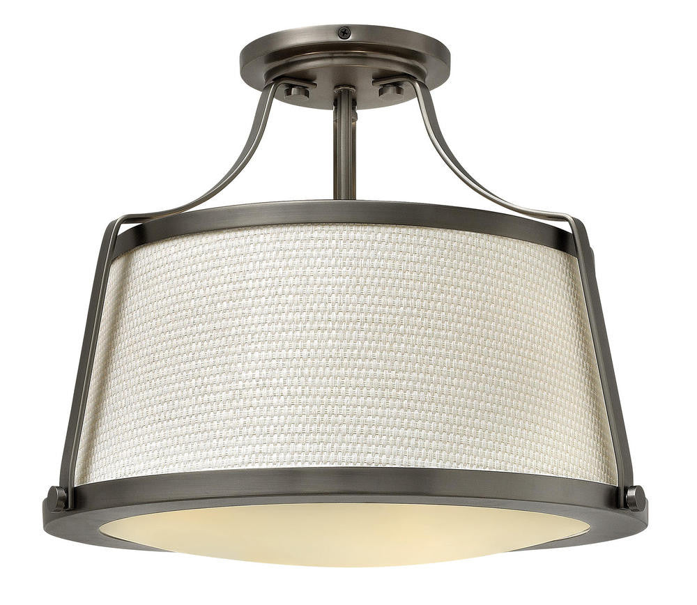 Hinkley Charlotte Foyer Hall Semi-Flush Mount Nickel, Steel, Antique Nickel