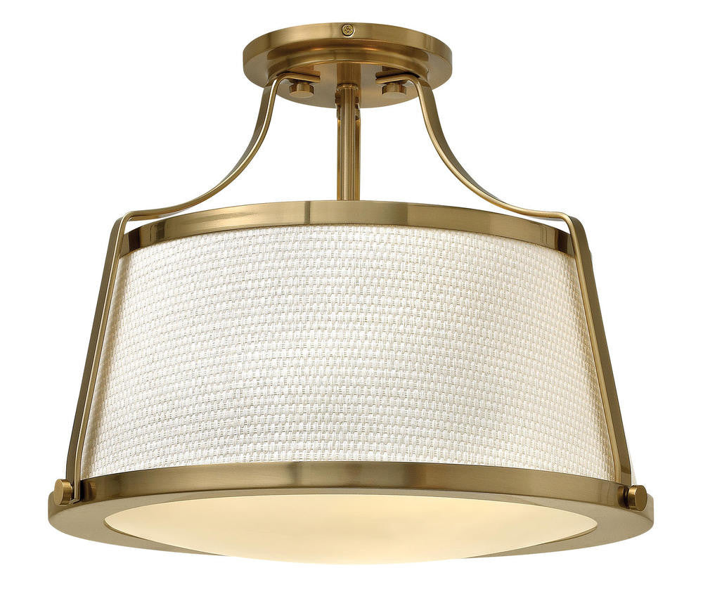 Hinkley Charlotte Foyer Hall Semi-Flush Mount Brown, Steel, Wood