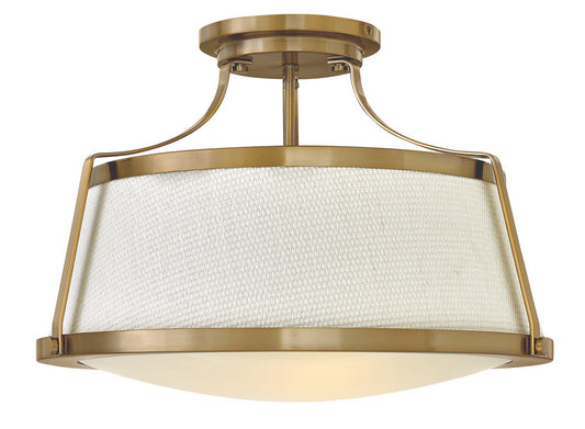 Hinkley Charlotte Foyer Hall Semi-Flush Mount Brown, Steel, Wood