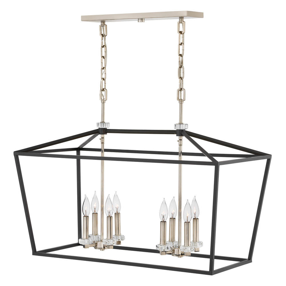 Hinkley Stinson Linear Pendant Polished Nickel, Black