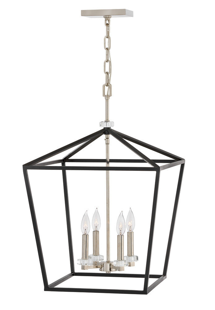 Hinkley Stinson Chandelier Polished Nickel, Black