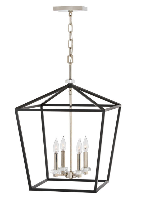 Hinkley Stinson Chandelier Polished Nickel, Black