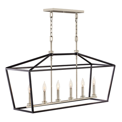 Hinkley Stinson Linear Pendant Polished Nickel, Black
