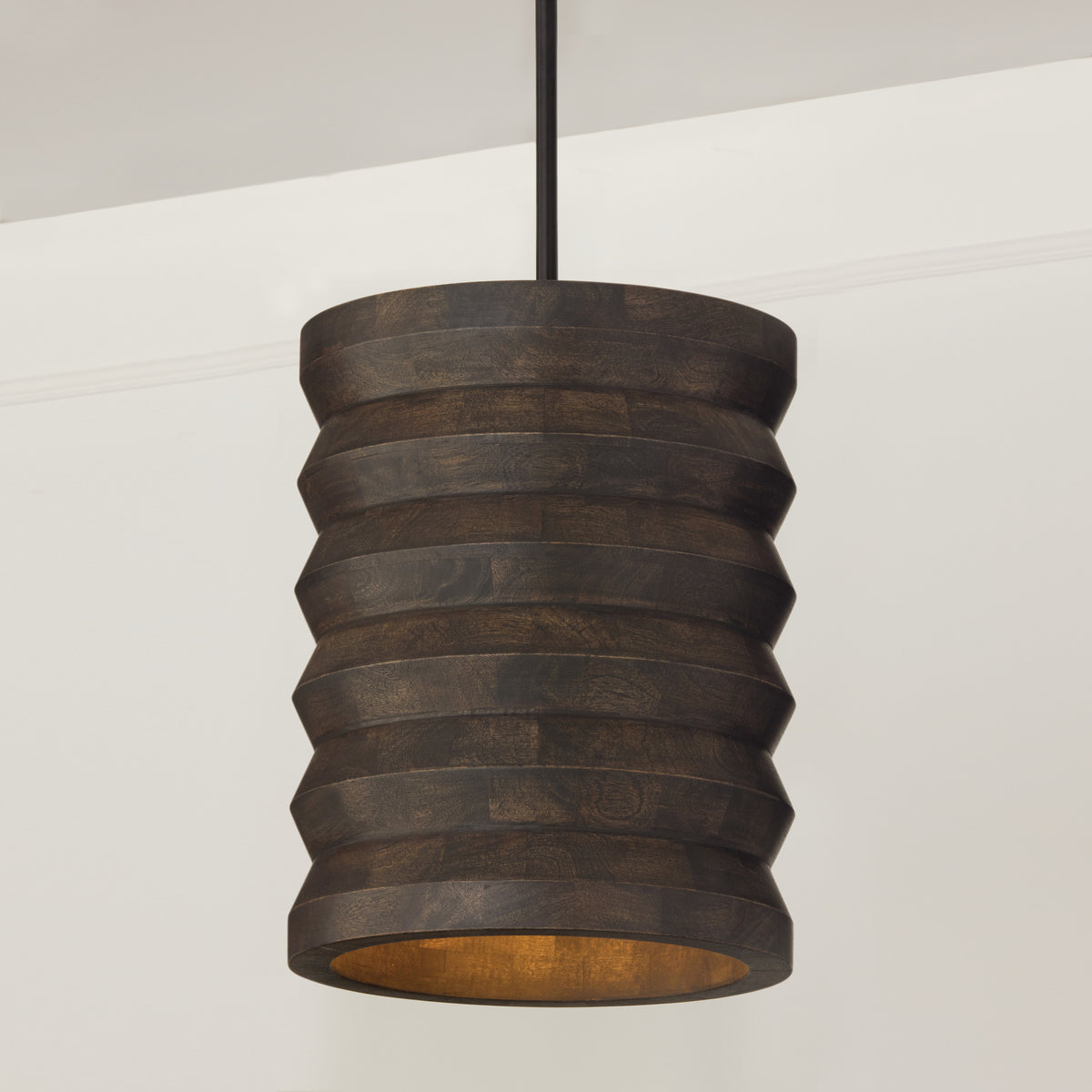 Capital Dunn Small Pendant in Espresso Stain and Black