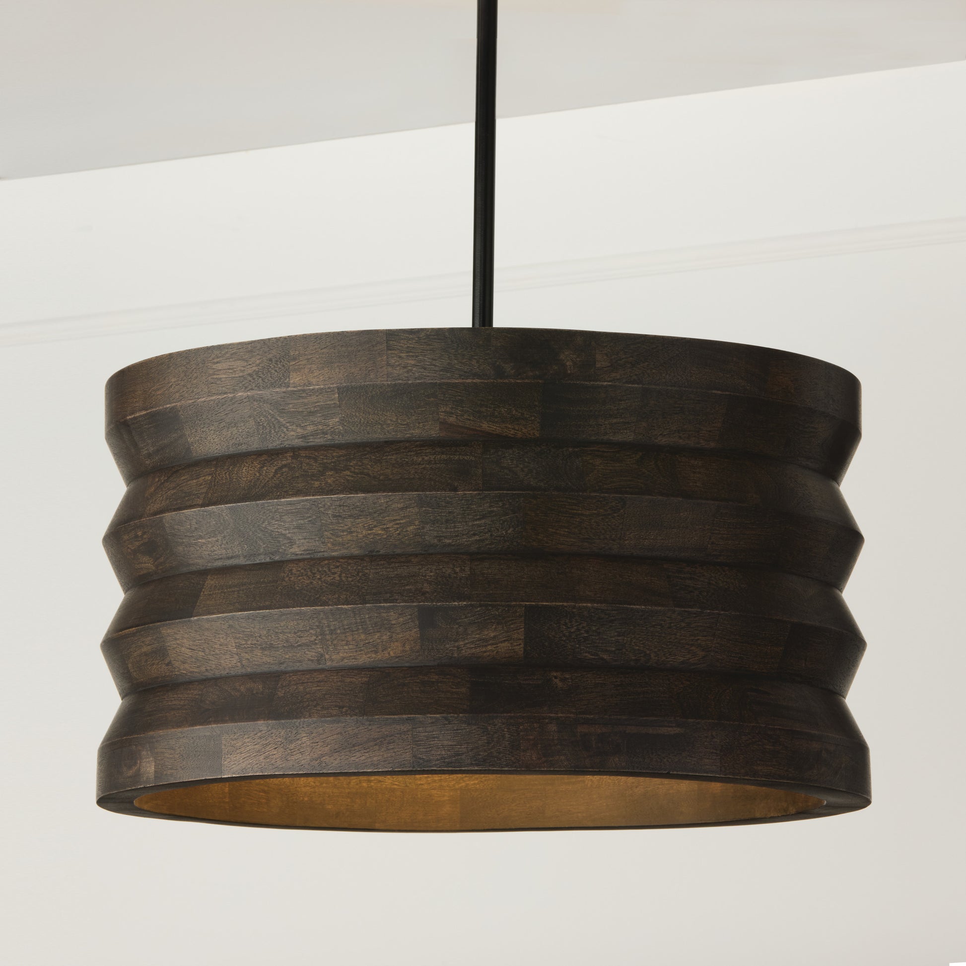 Capital Dunn Medium Pendant in Espresso Stain and Black