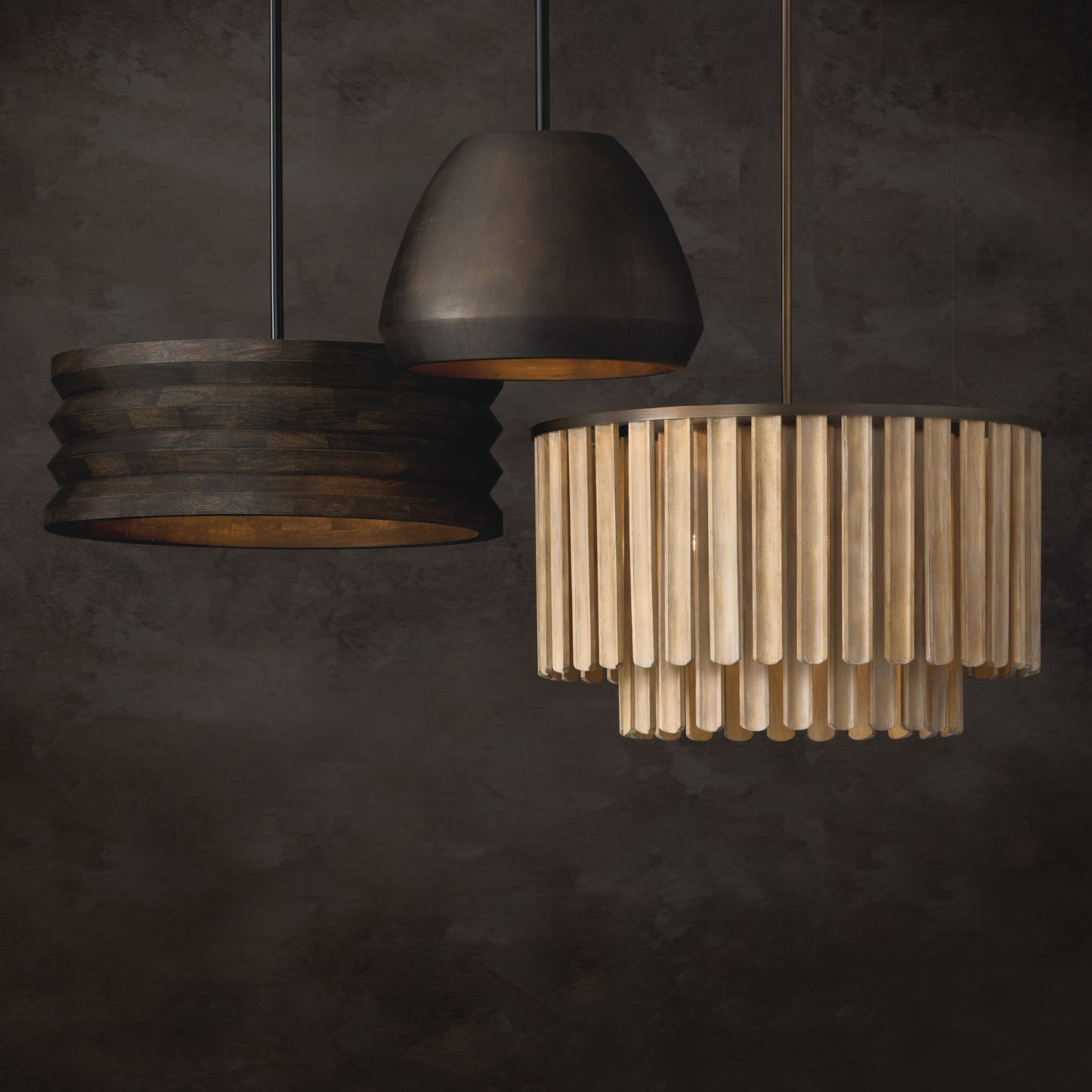 Capital Dunn Medium Pendant in Espresso Stain and Black