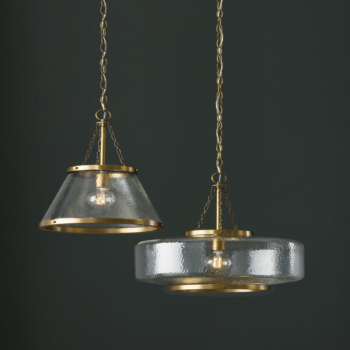 Capital Landon Cone Pendant in Aged Brass