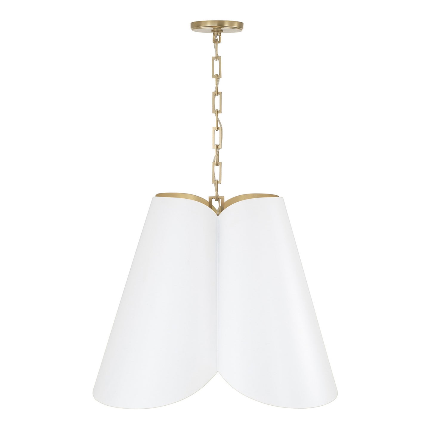 Capital Maeve Pendant in Matte Brass and White