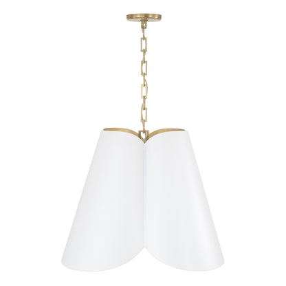 Capital Maeve Pendant in Matte Brass and White